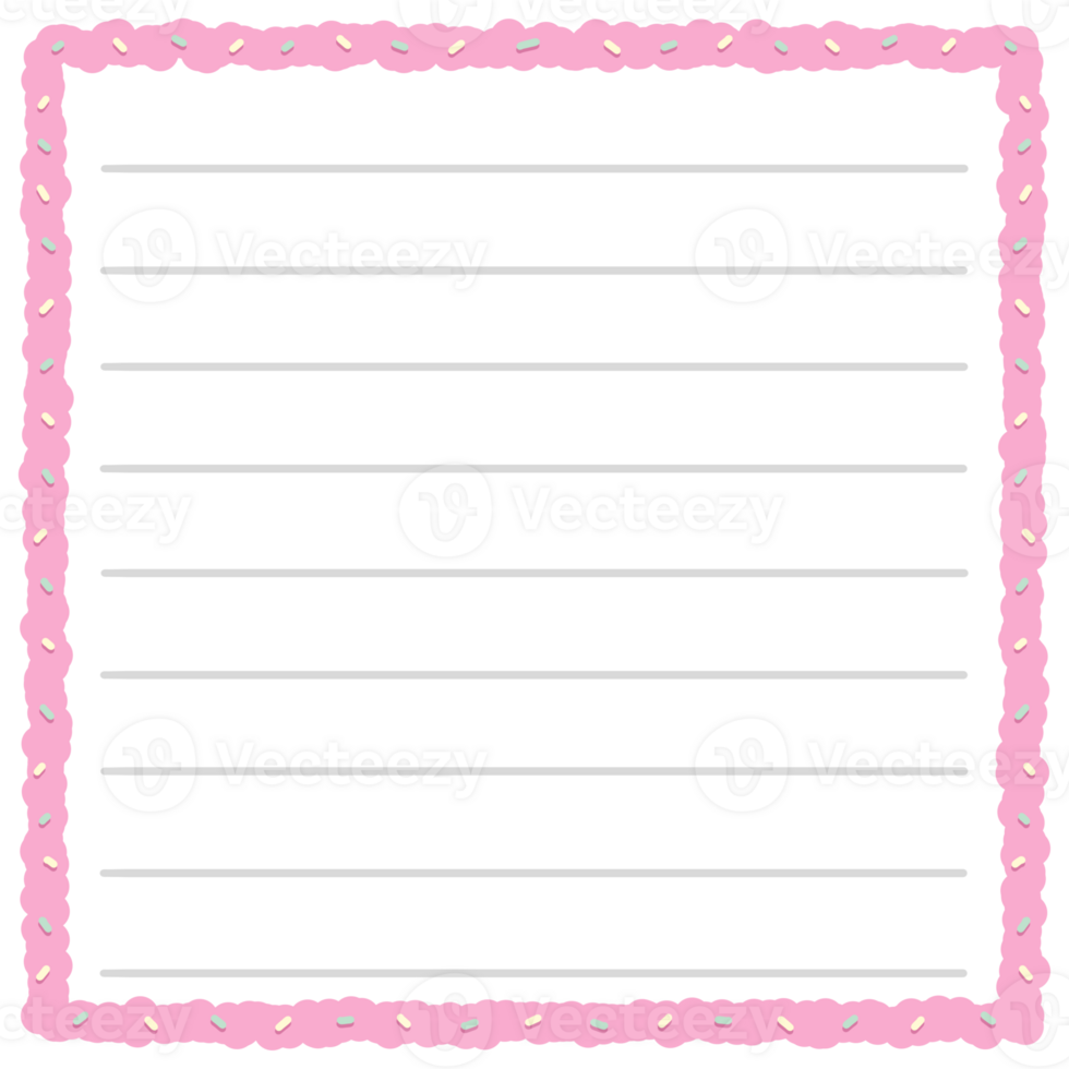 Memo sticky note notepad notebook paper office line planner diary journal sheet page book list business school office sprinkle cream cake png