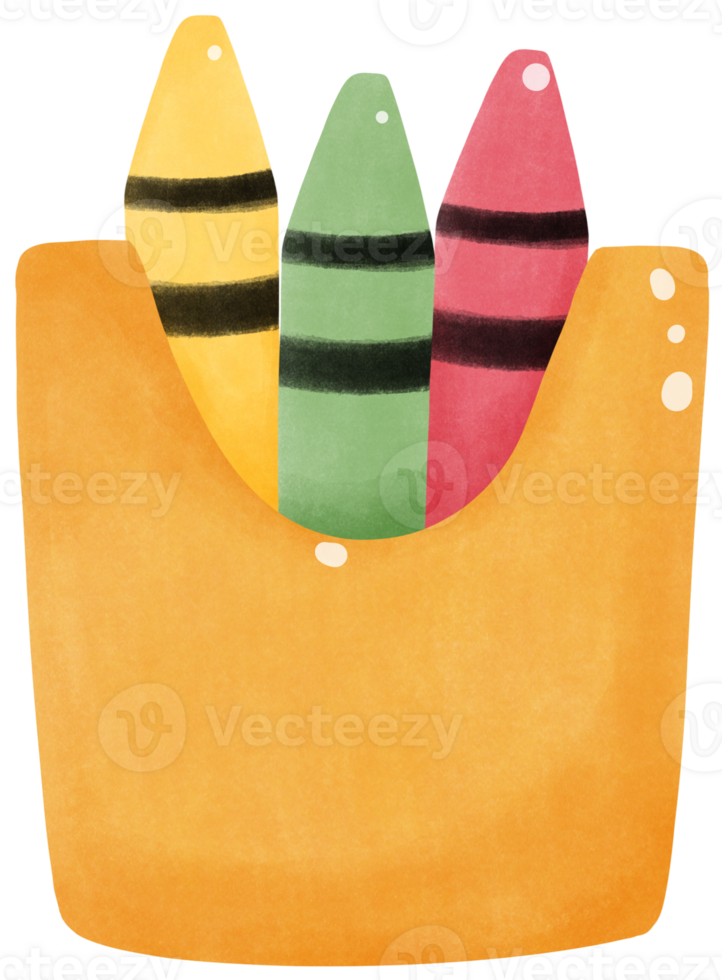 Wax crayons in box png
