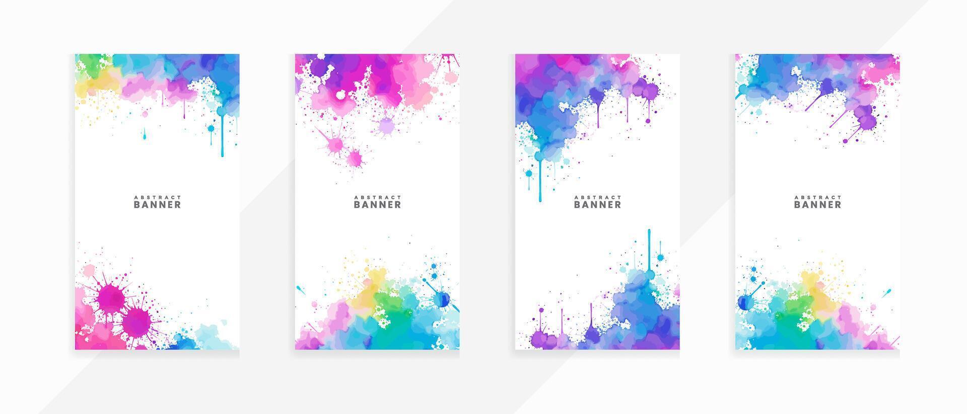 AI generated Abstract watercolor nice color with isolated scarlet spot textures banners set vector