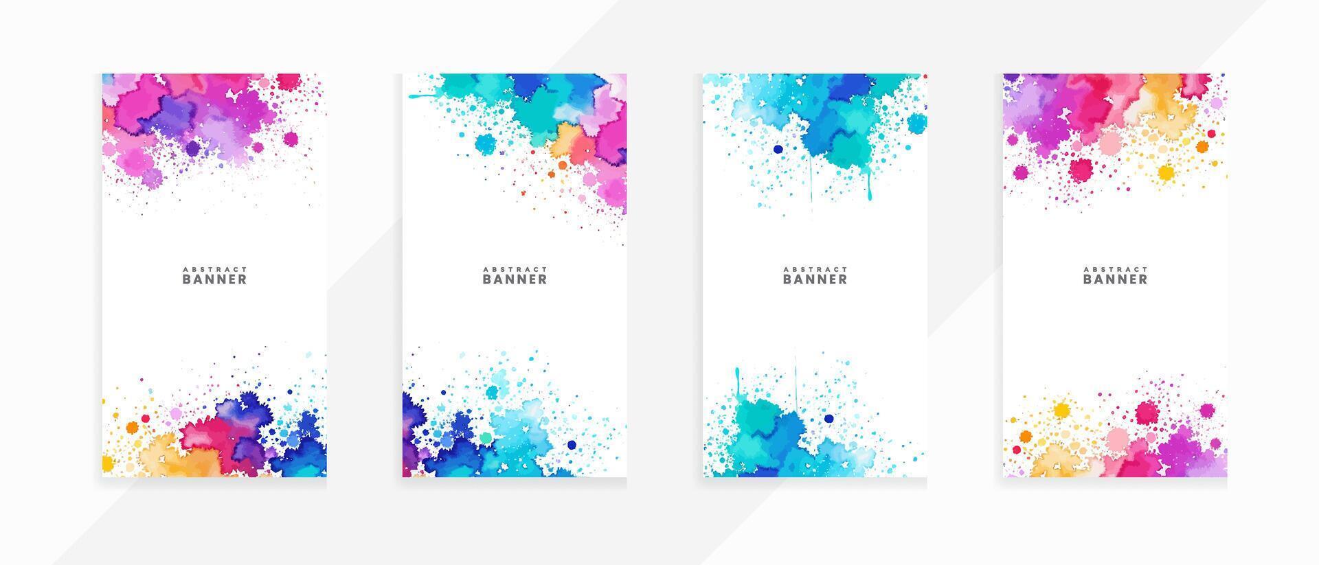 AI generated Abstract splash and stains watercolor banners set vector