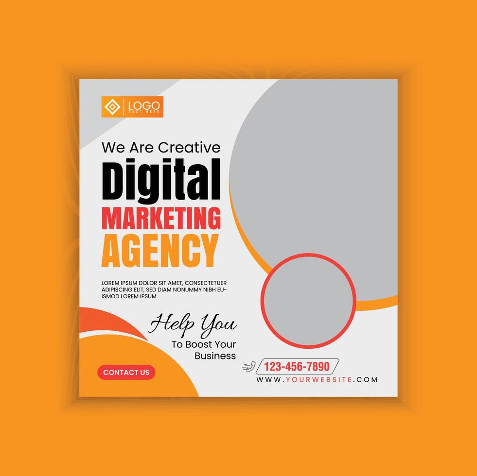 Digital marketing agency post banner. Creative Social Media banner Design template. vector