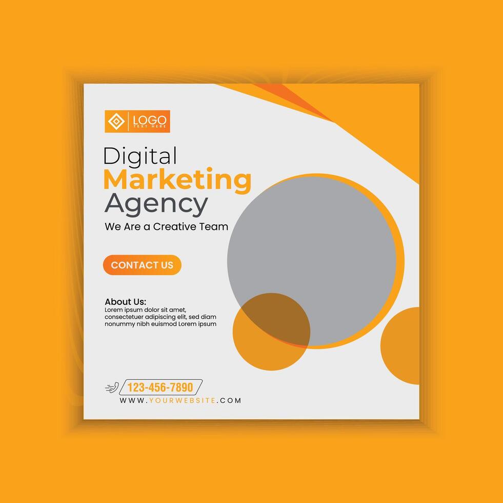 Digital marketing agency post banner. Creative Social Media banner Design template. vector