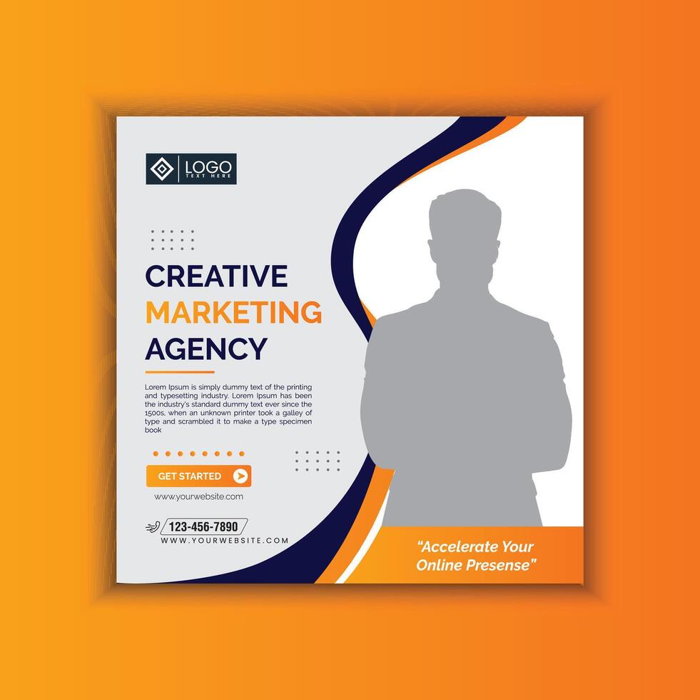 Digital marketing agency post banner. Creative Social Media banner Design template. vector