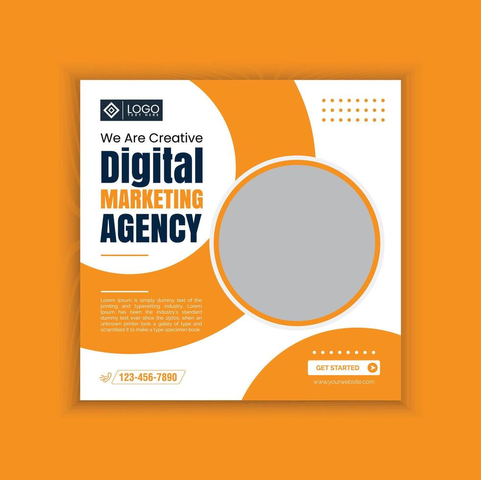 Digital marketing agency post banner. Creative Social Media banner Design template. vector