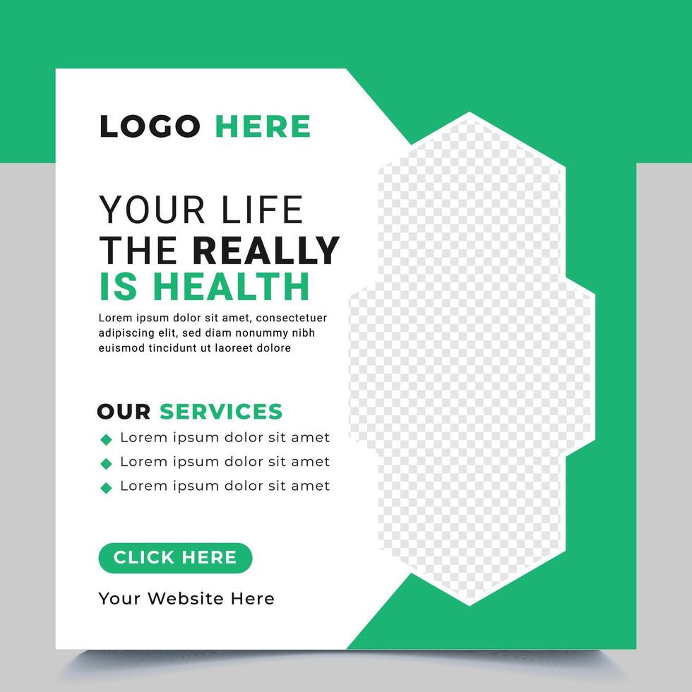Medical Health Care Social Media Post vector