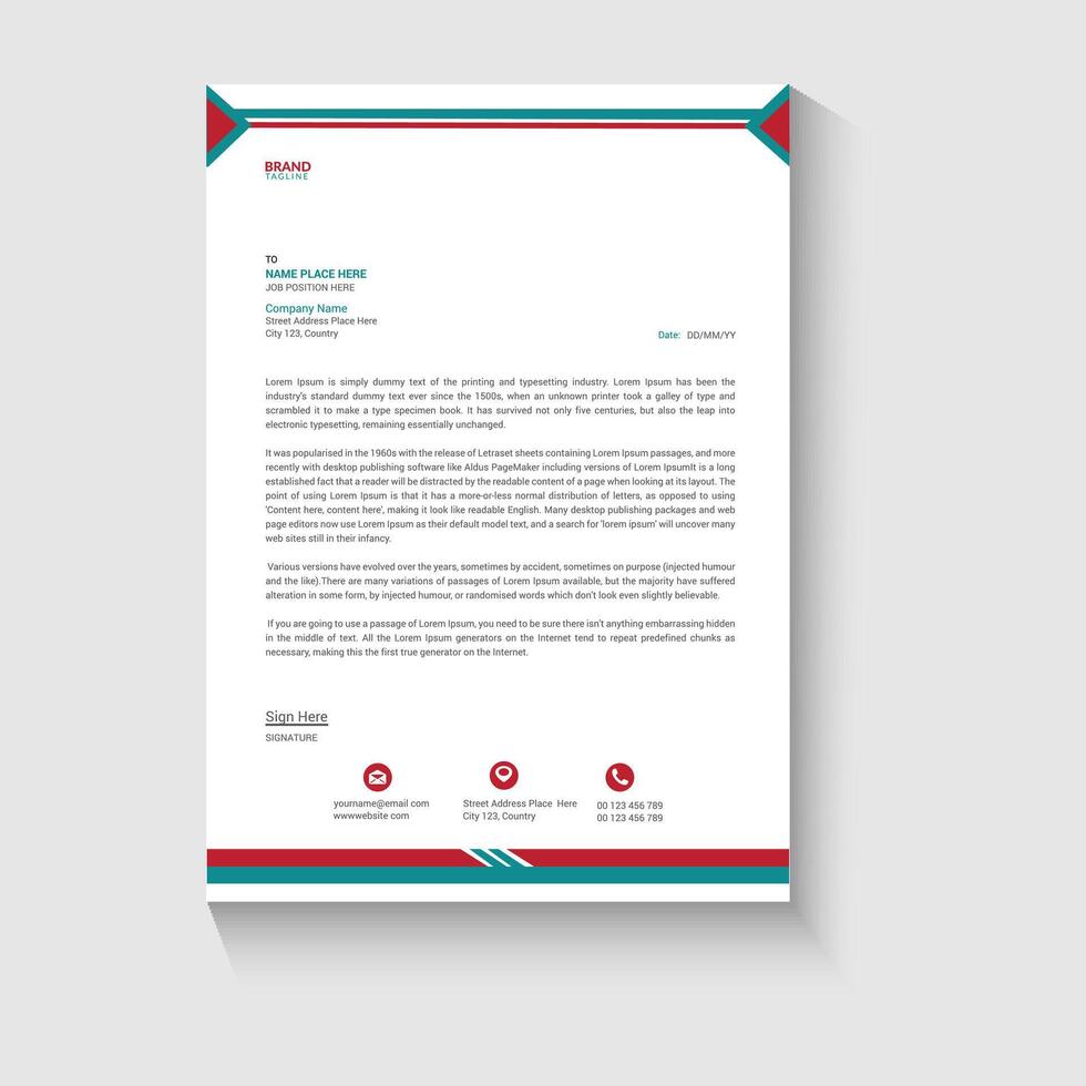 Corporate business letterhead template vector