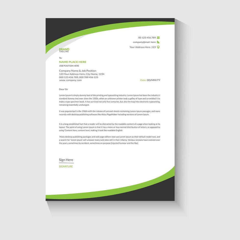 Corporate business letterhead template vector