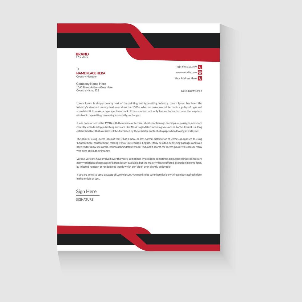 Corporate business letterhead design template vector
