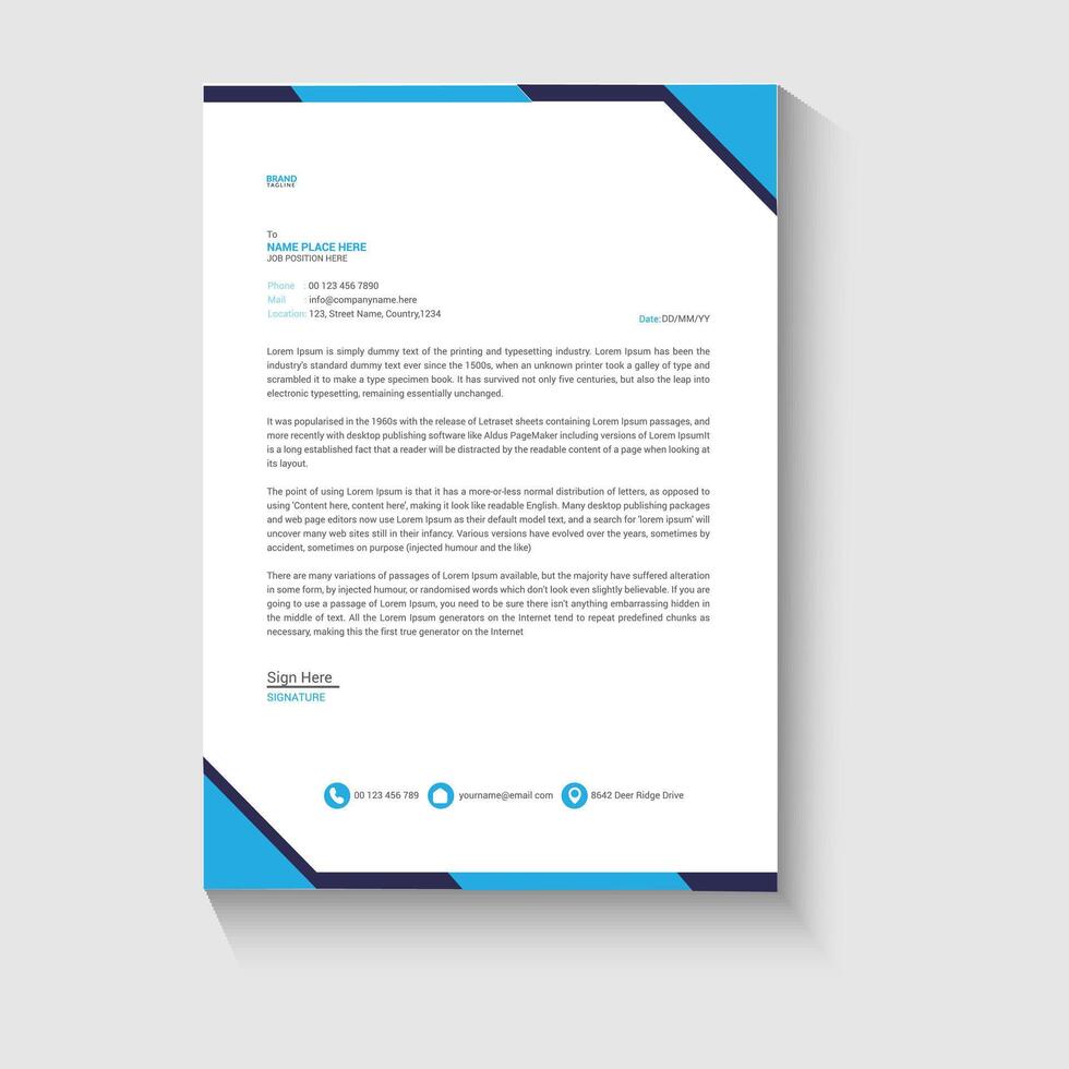 Corporate business letterhead template vector