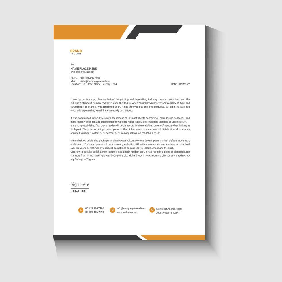 Corporate business letterhead template vector