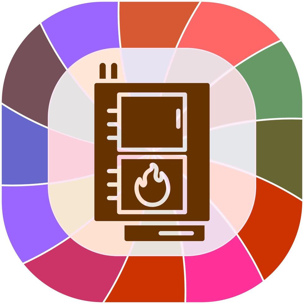 icono de vector de caldera de combustible sólido