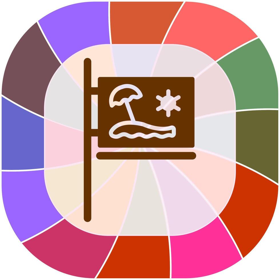 Beach Sign Vector Icon