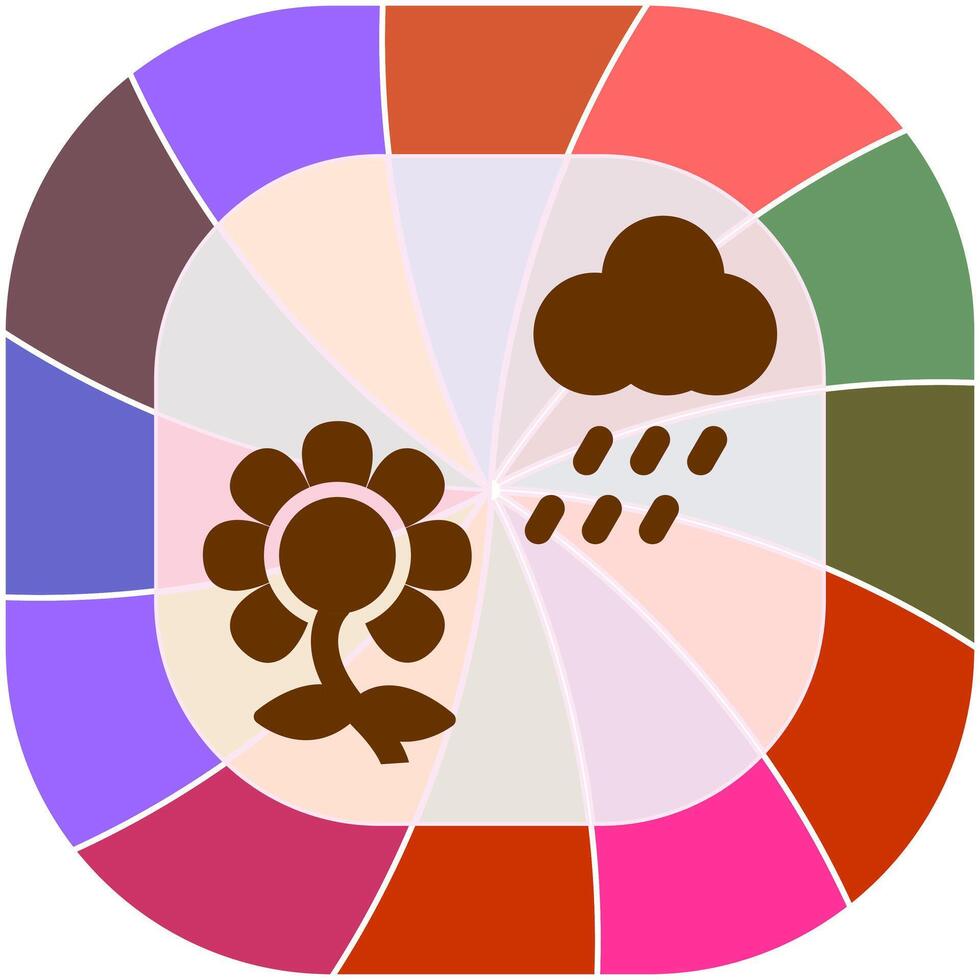 Flower with rain Vector Icon