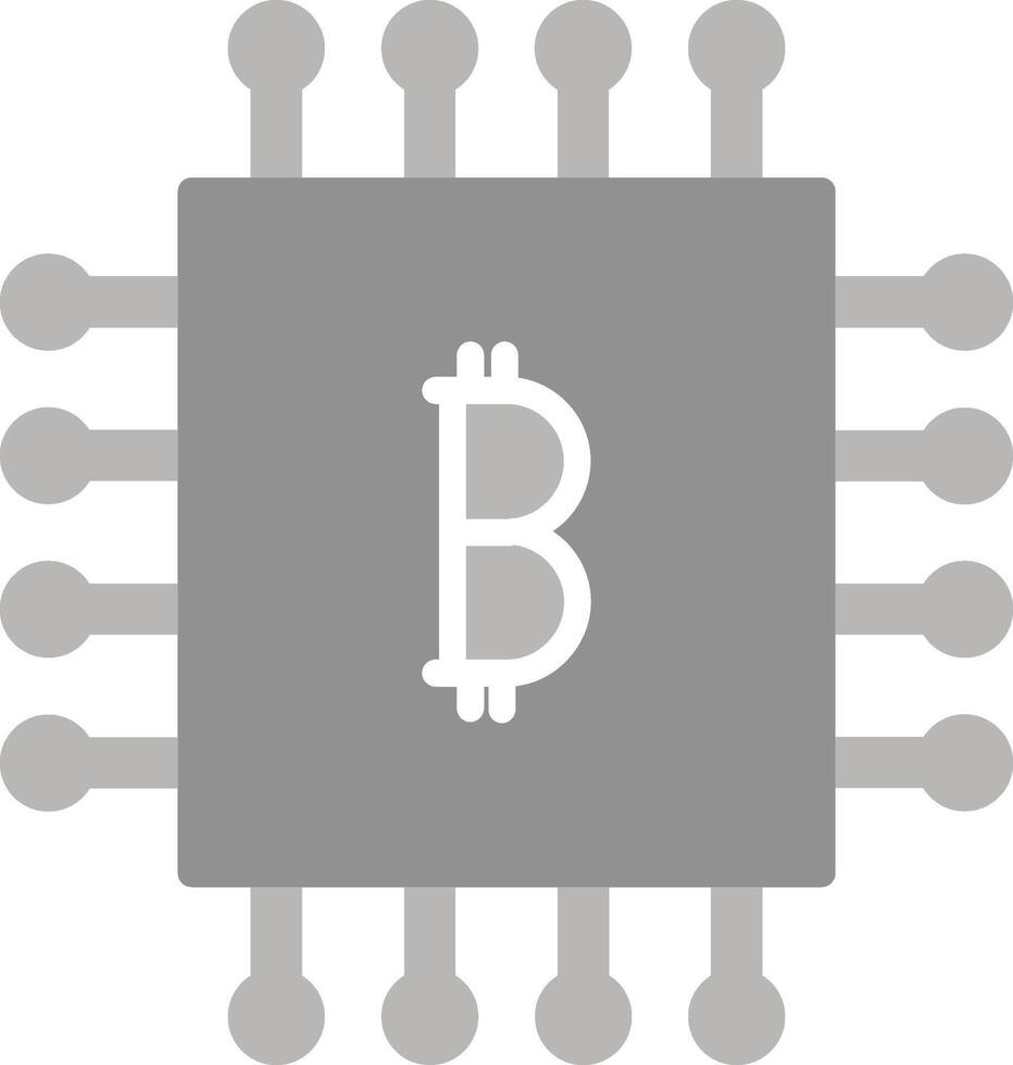 Bitcoin Chip Vector Icon