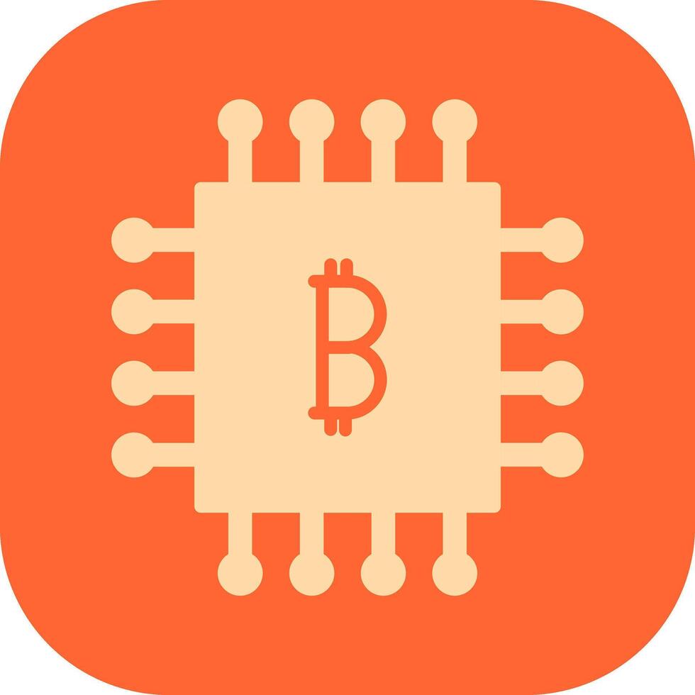 Bitcoin Chip Vector Icon