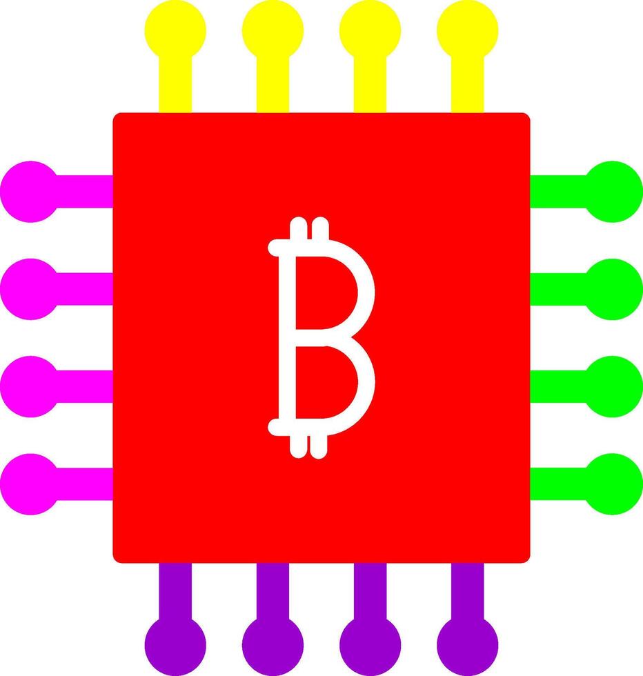 Bitcoin Chip Vector Icon
