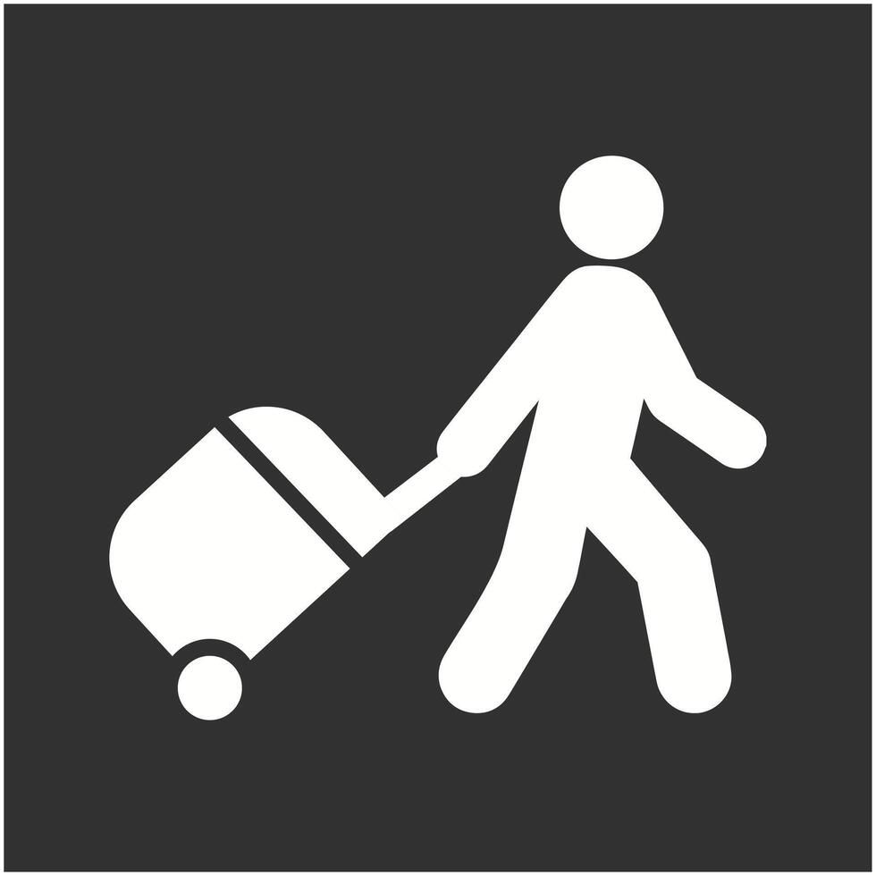 Walking with Luggage Vector Icon