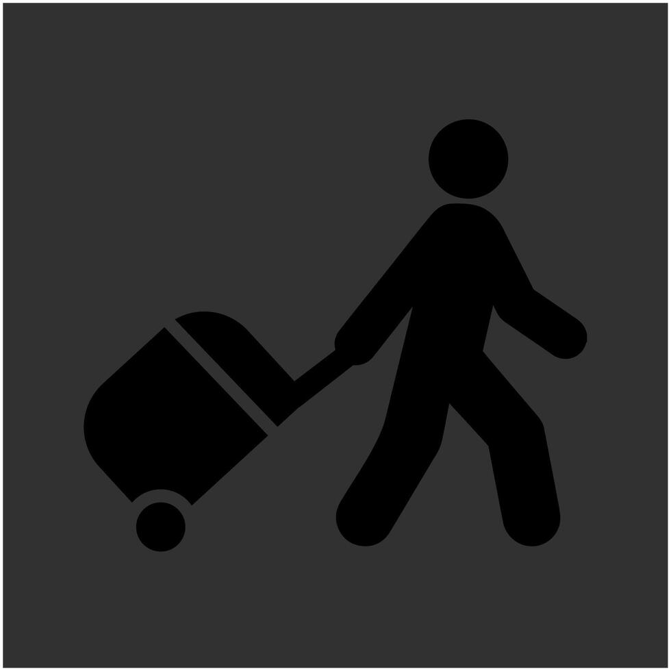 Walking with Luggage Vector Icon