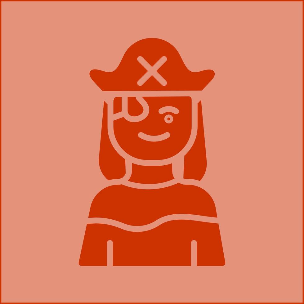 icono de vector de pirata femenino