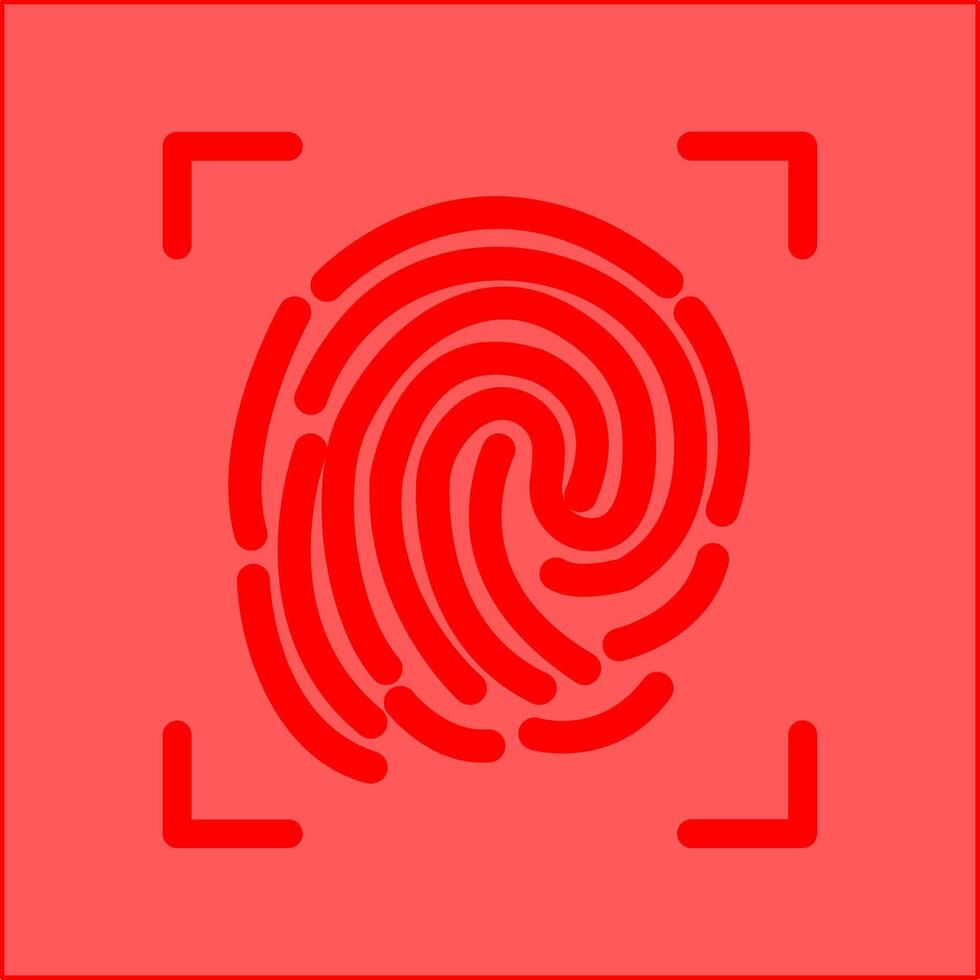 Fingerprint Lock Vector Icon