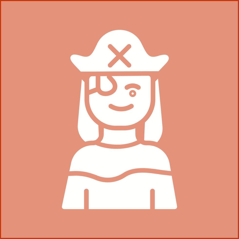 icono de vector de pirata femenino