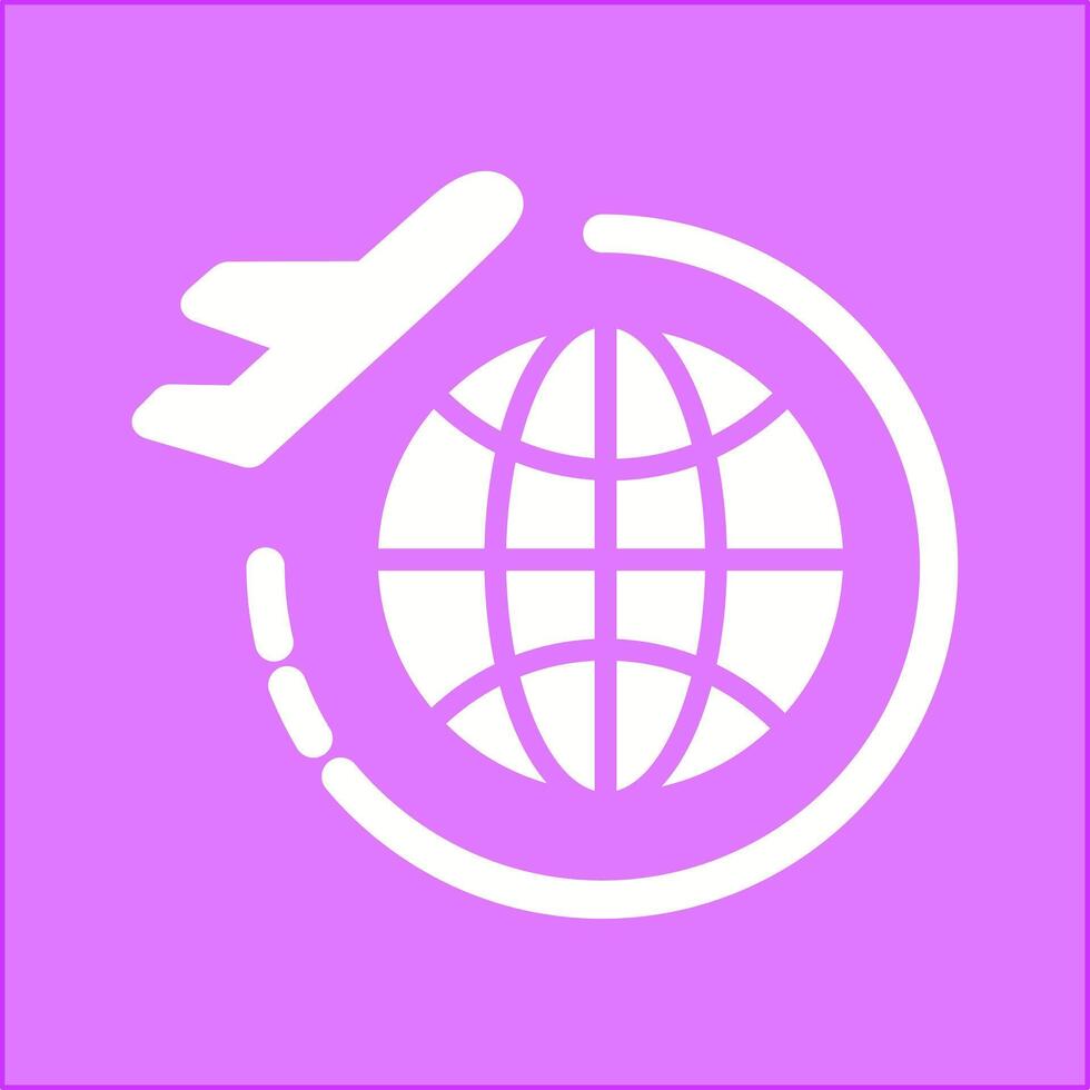 Round Travel Flights Vector Icon