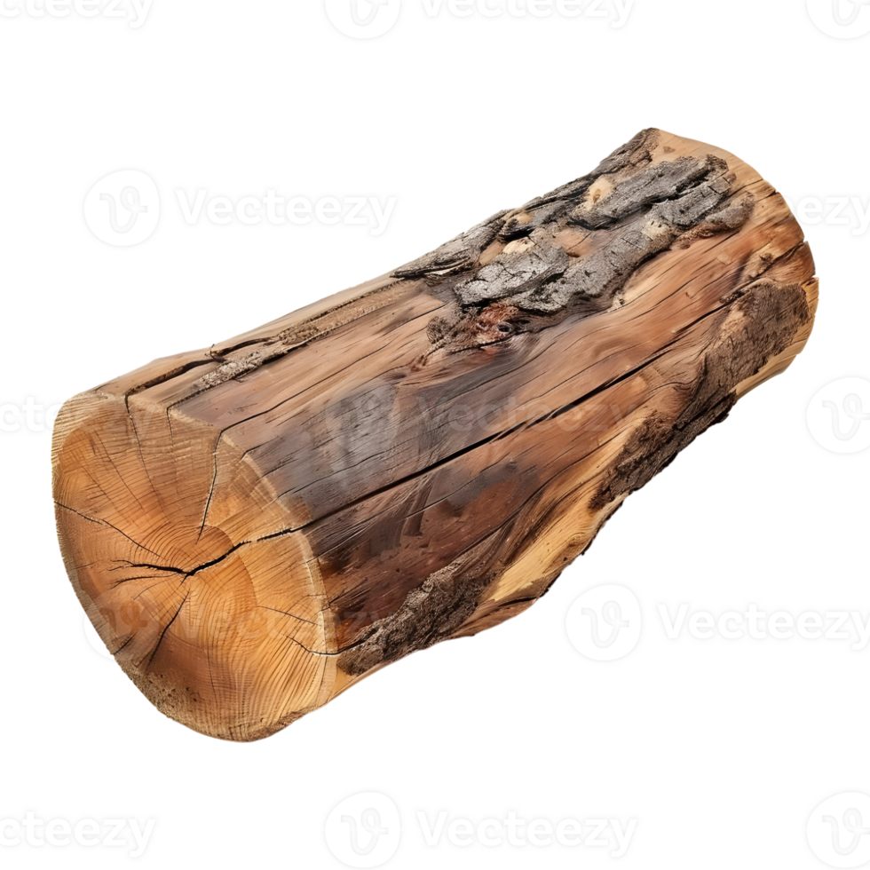 AI generated 3D Rendering of a Large Wood Piece of a Tree on Transparent Background - Ai Generated png