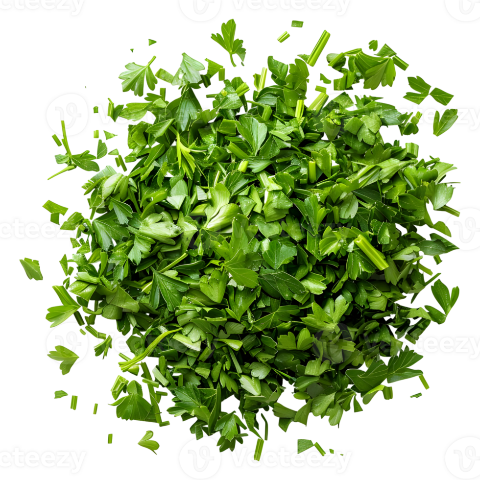 AI generated 3D Rendering of a Chopped Parsley on Transparent Background - Ai Generated png