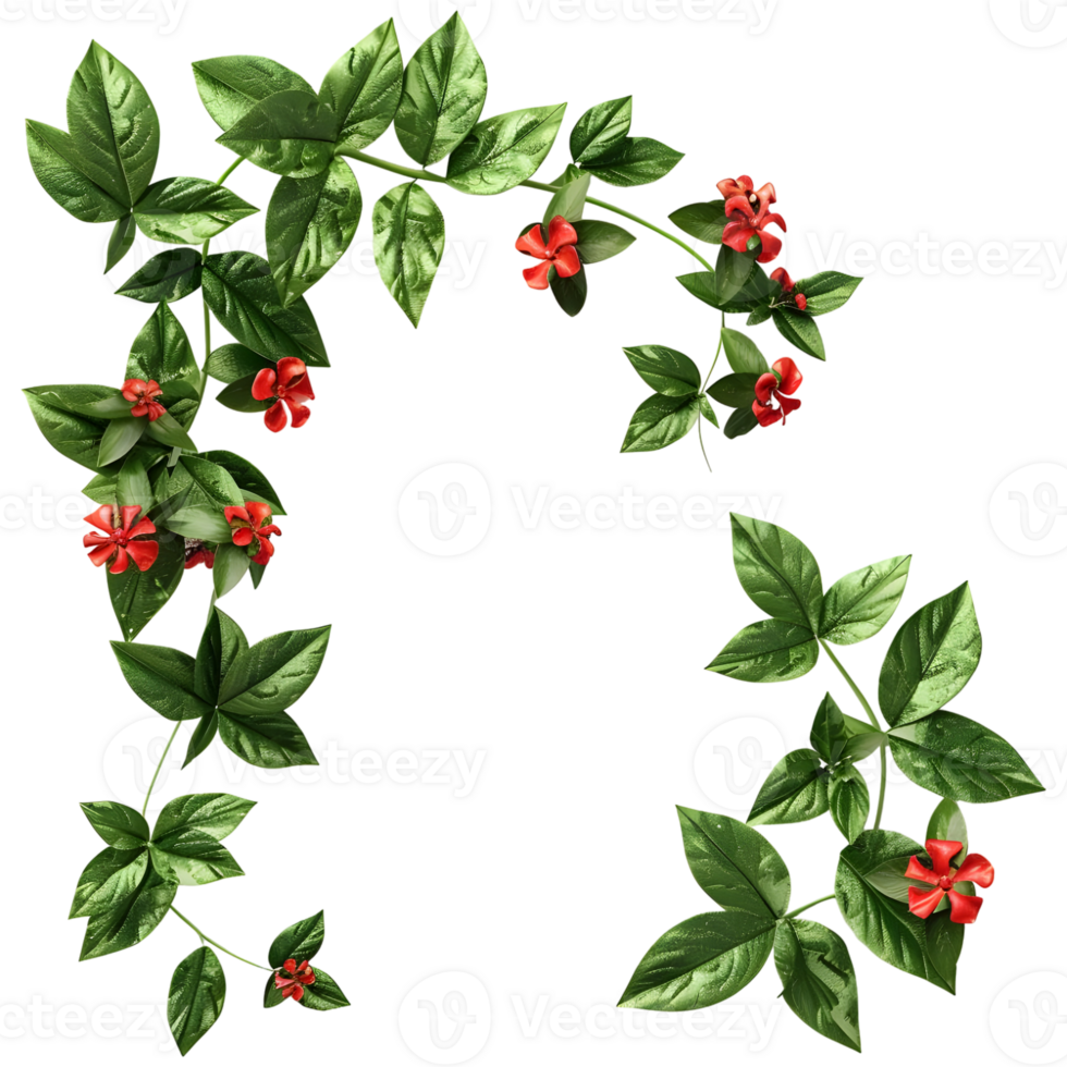 AI generated 3D Rendering of a Coffee Leaves on Transparent Background - Ai Generated png