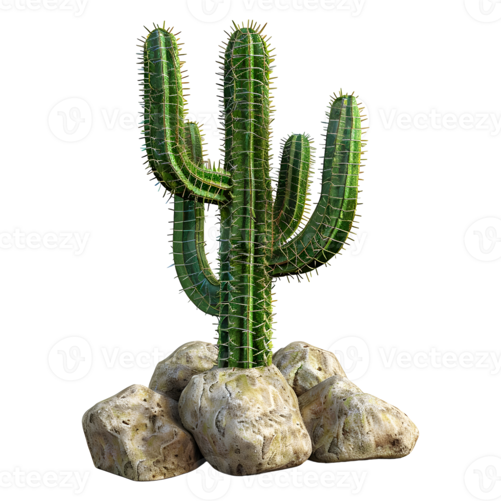 AI generated 3D Rendering of a Cactus Tree on Transparent Background - Ai Generated png
