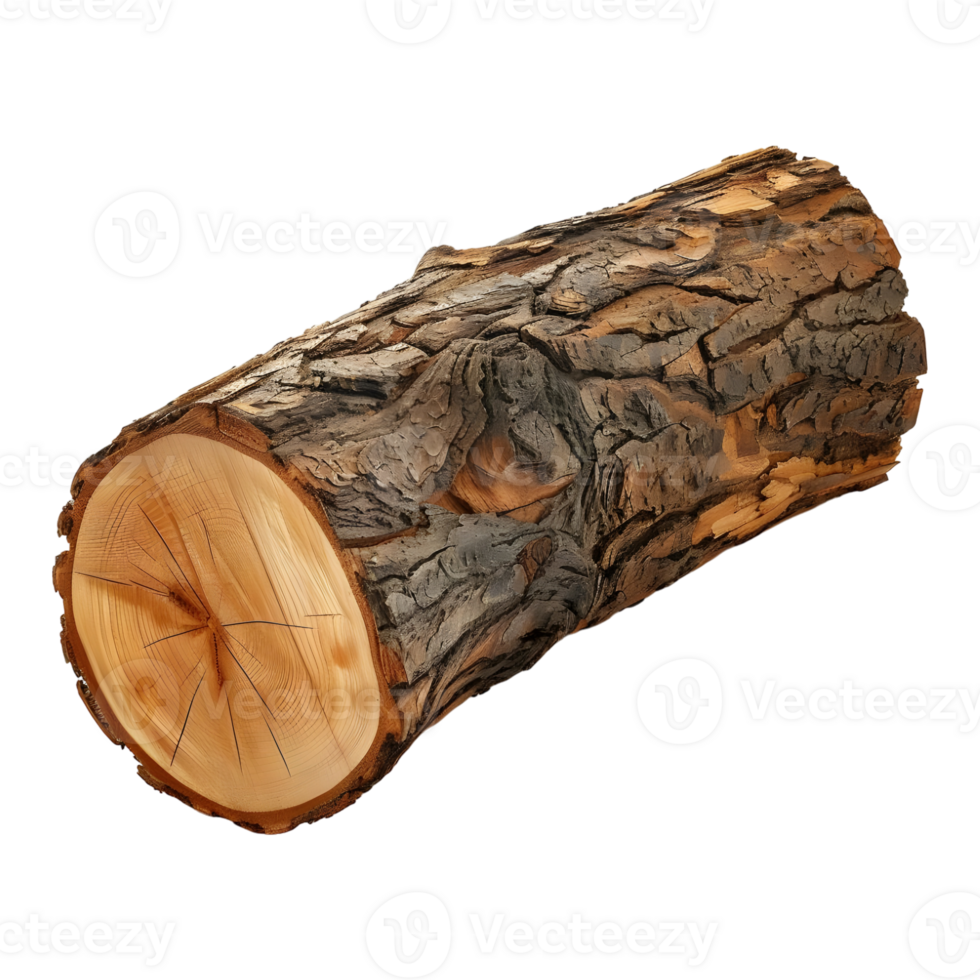 AI generated 3D Rendering of a Large Wood Piece of a Tree on Transparent Background - Ai Generated png