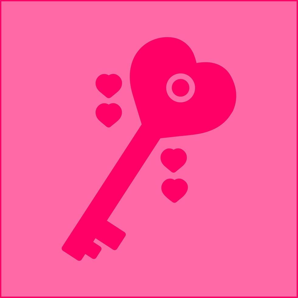 icono de vector de llave de amor