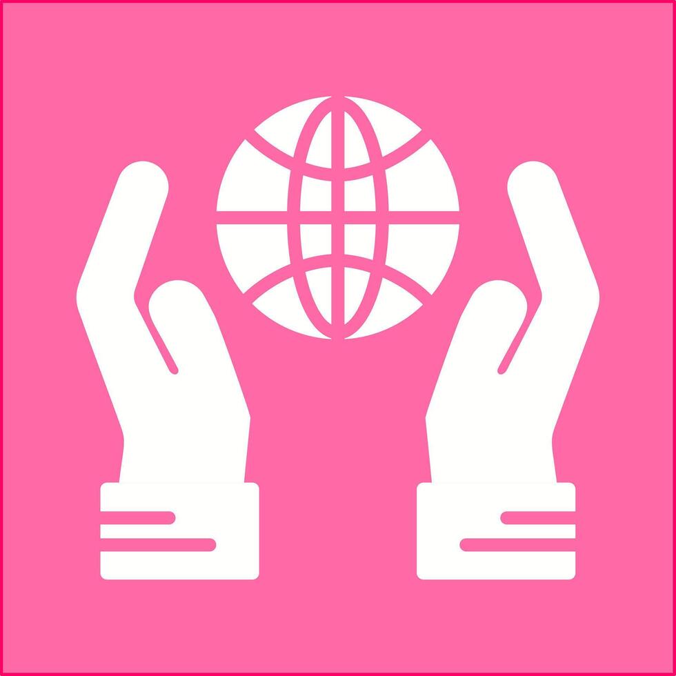 Globe Hand Vector Icon
