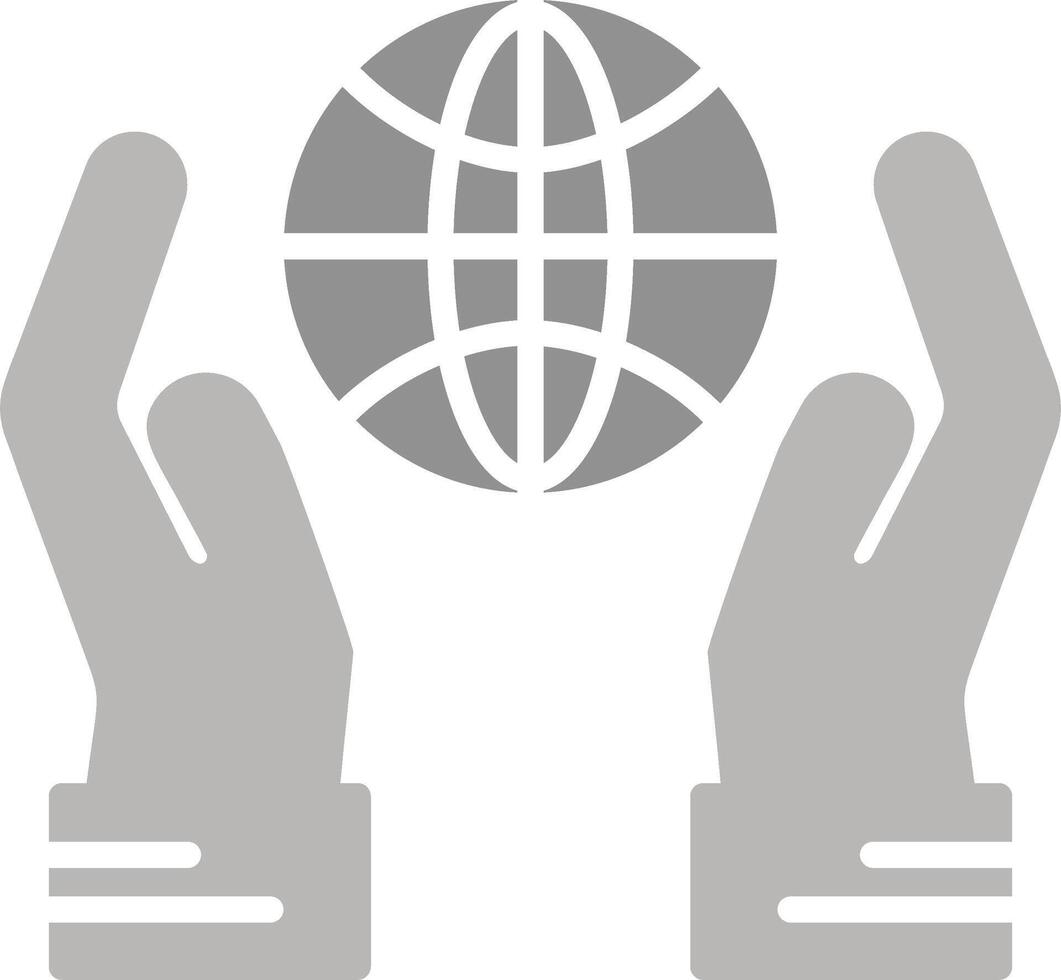Globe Hand Vector Icon
