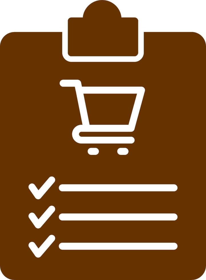 icono de vector de lista de compras