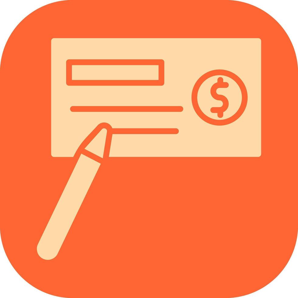 icono de vector de cheque de escritura