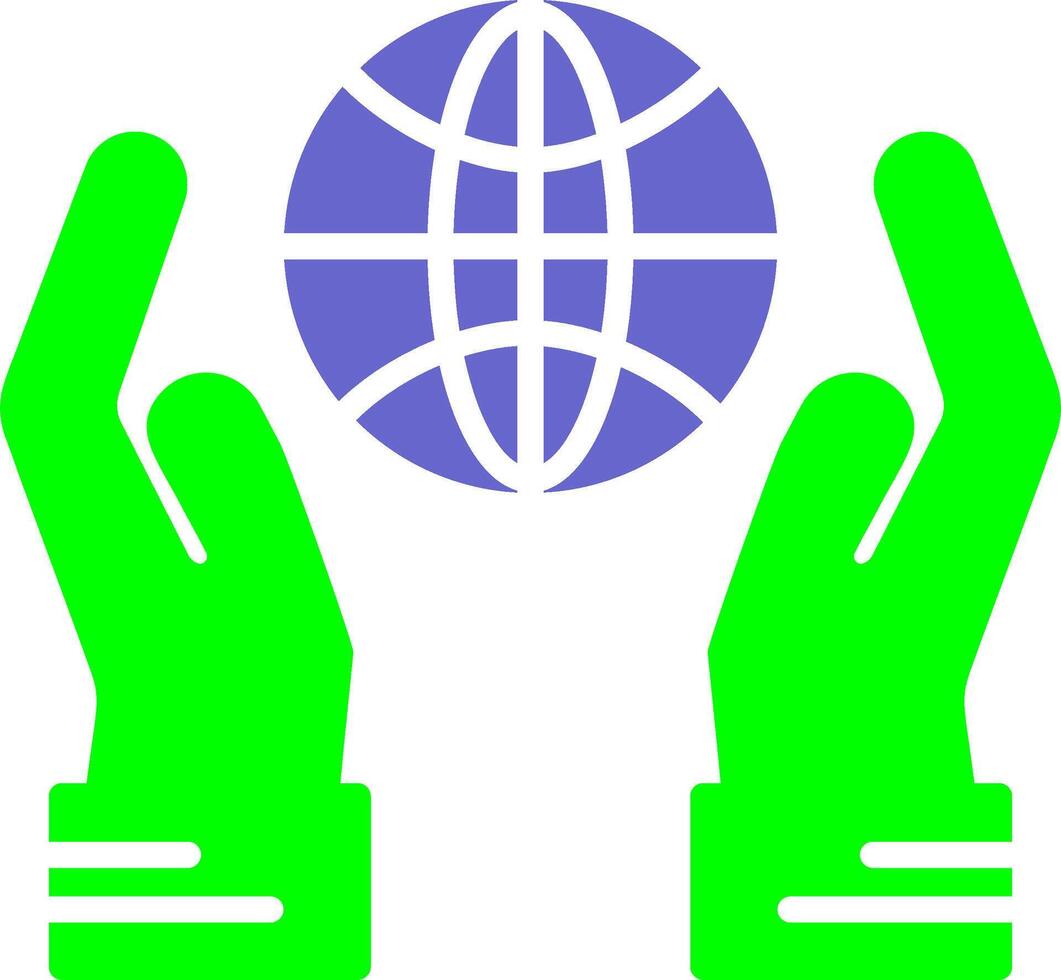 Globe Hand Vector Icon