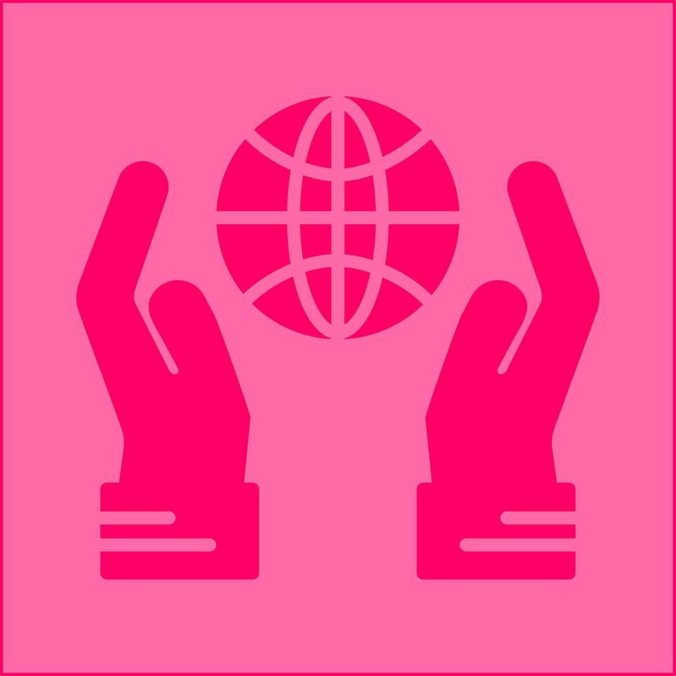 Globe Hand Vector Icon