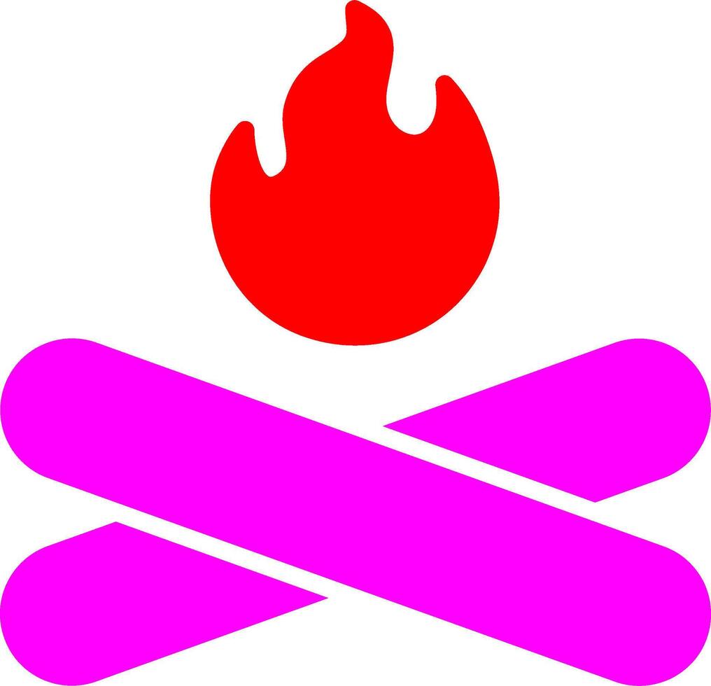 icono de vector de fuego de campamento