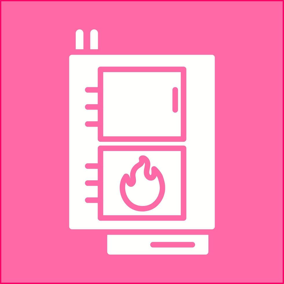 icono de vector de caldera de combustible sólido