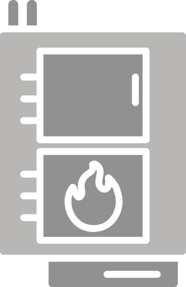 icono de vector de caldera de combustible sólido