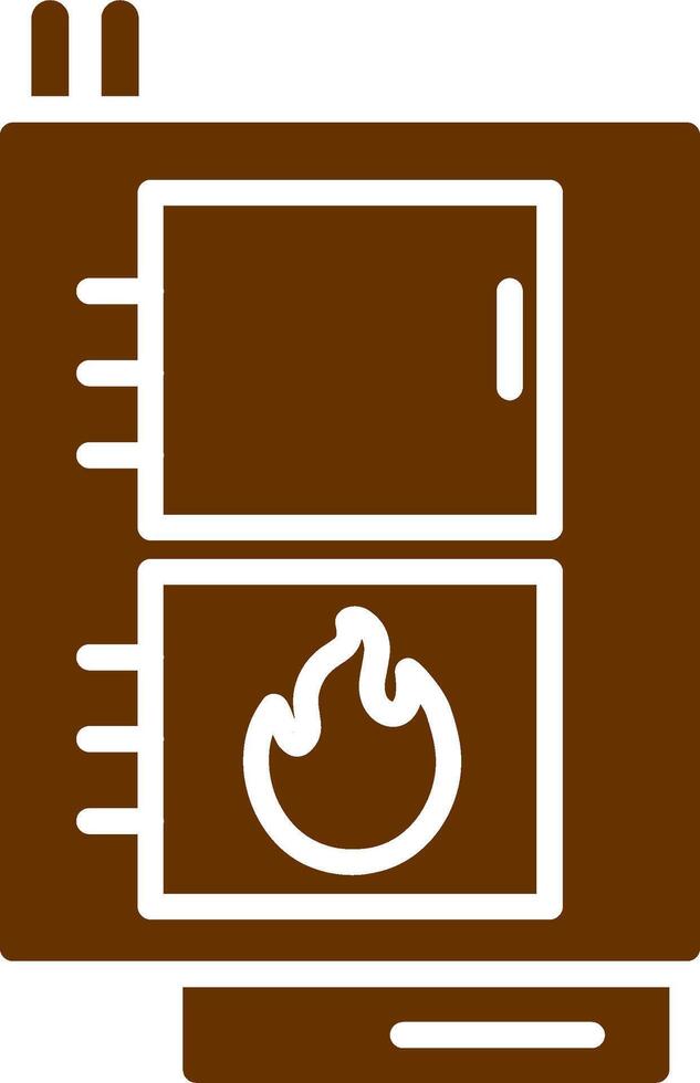 icono de vector de caldera de combustible sólido