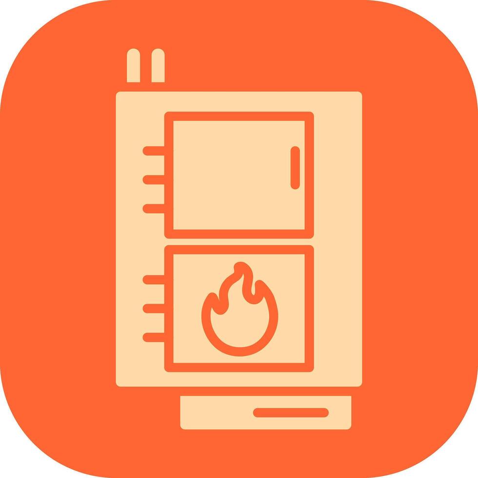 icono de vector de caldera de combustible sólido