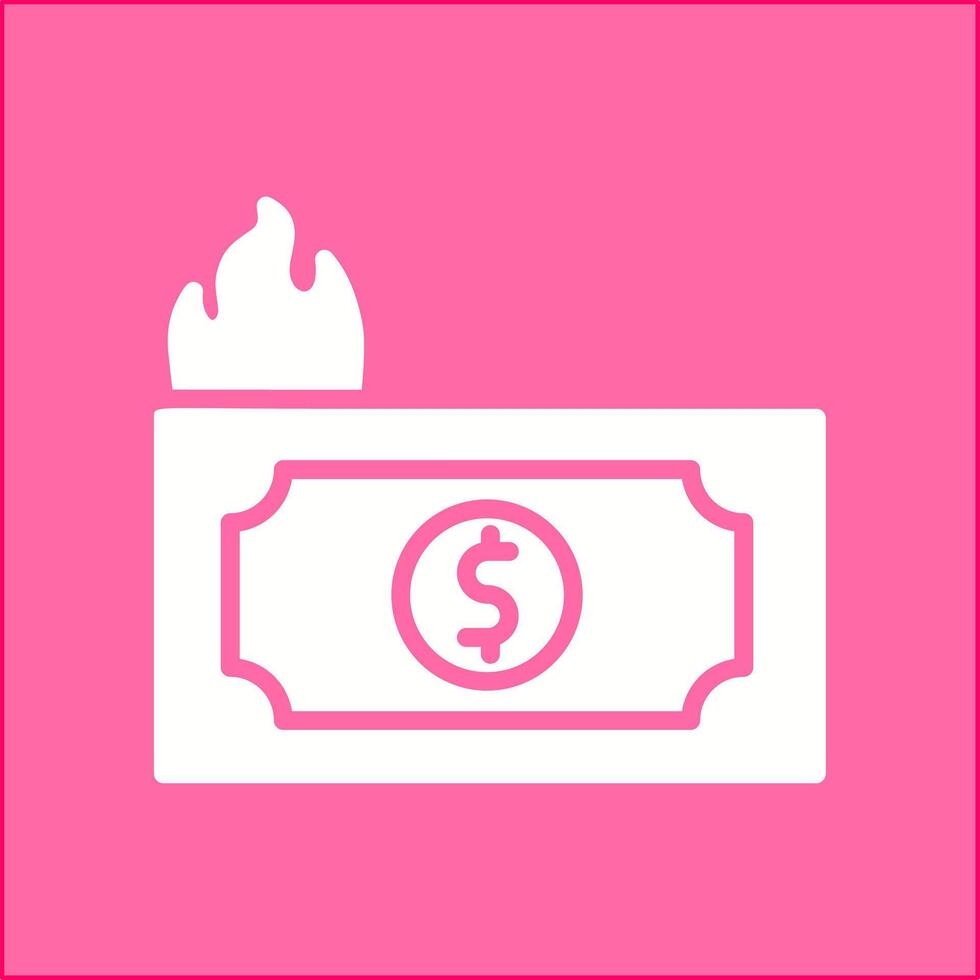 Dollar on Fire Vector Icon