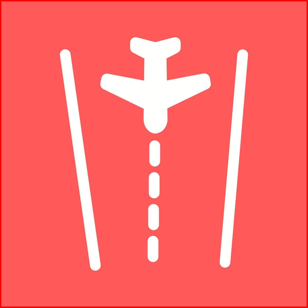 Plane on Runway Vector Icon