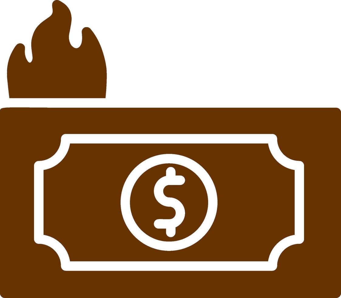 Dollar on Fire Vector Icon