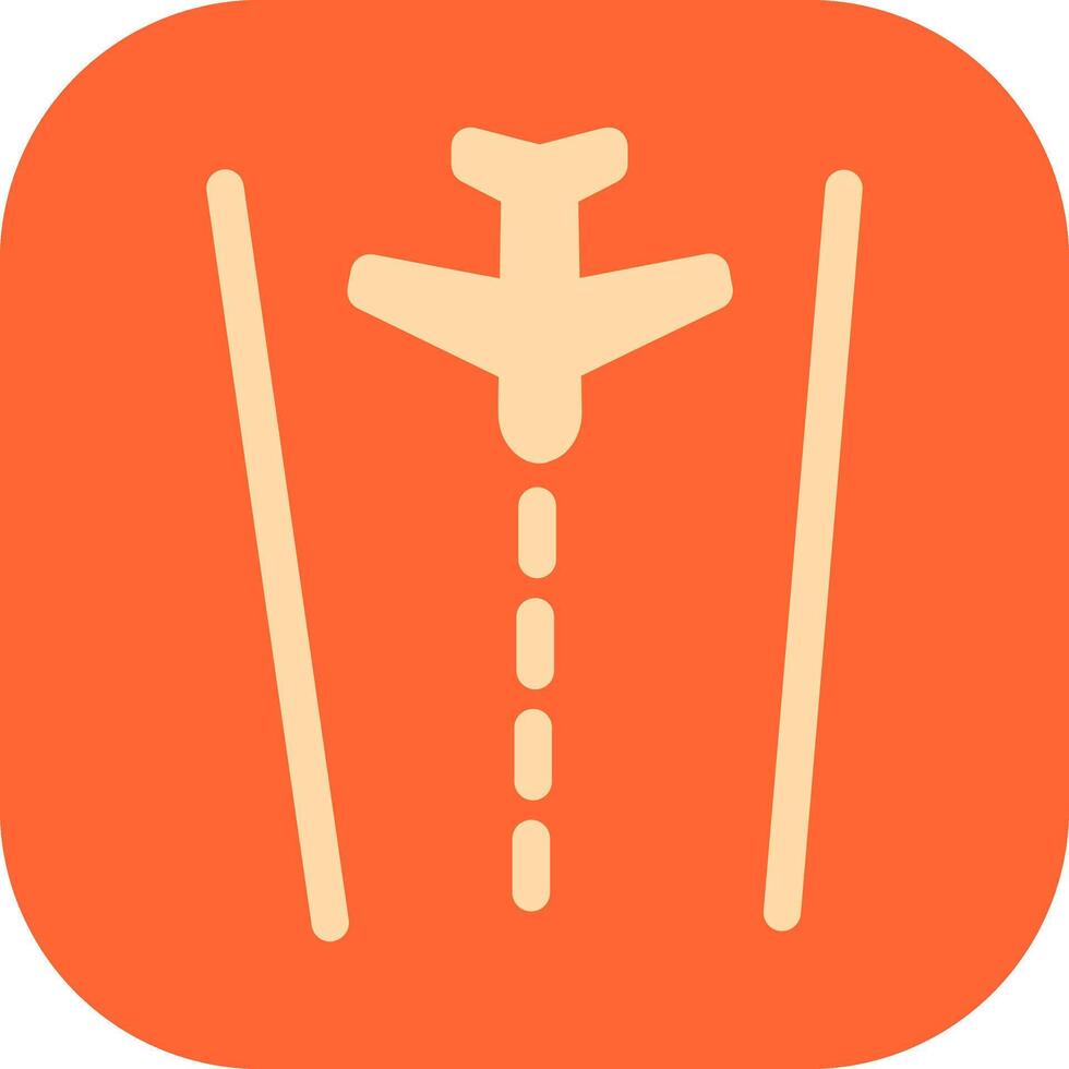 Plane on Runway Vector Icon