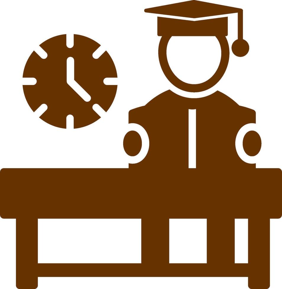 Studying on Desk I Vector Icon