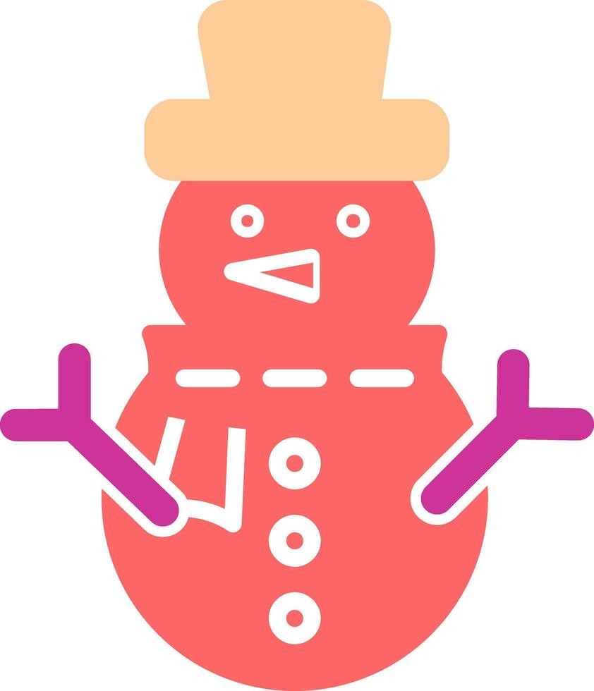 icono de vector de muñeco de nieve