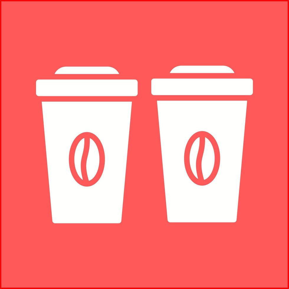 icono de vector de dos cafés